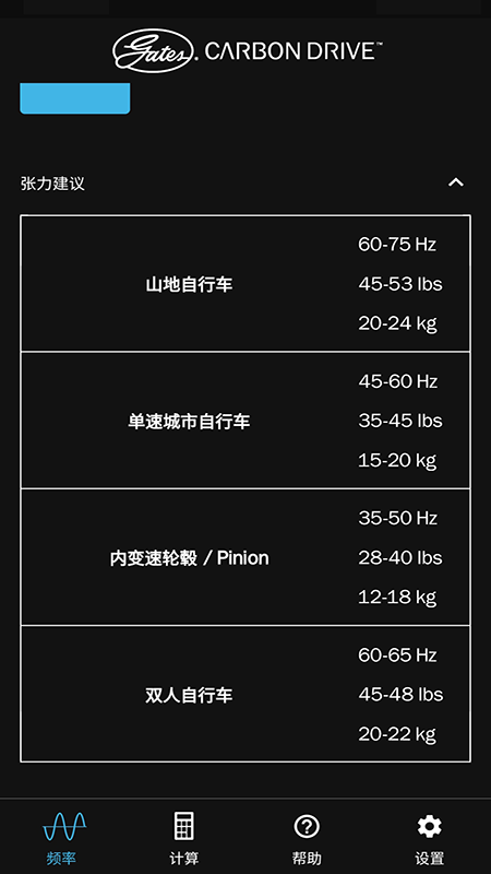 盖茨Carbon Drive 自行车皮带张力测试软件_图片4
